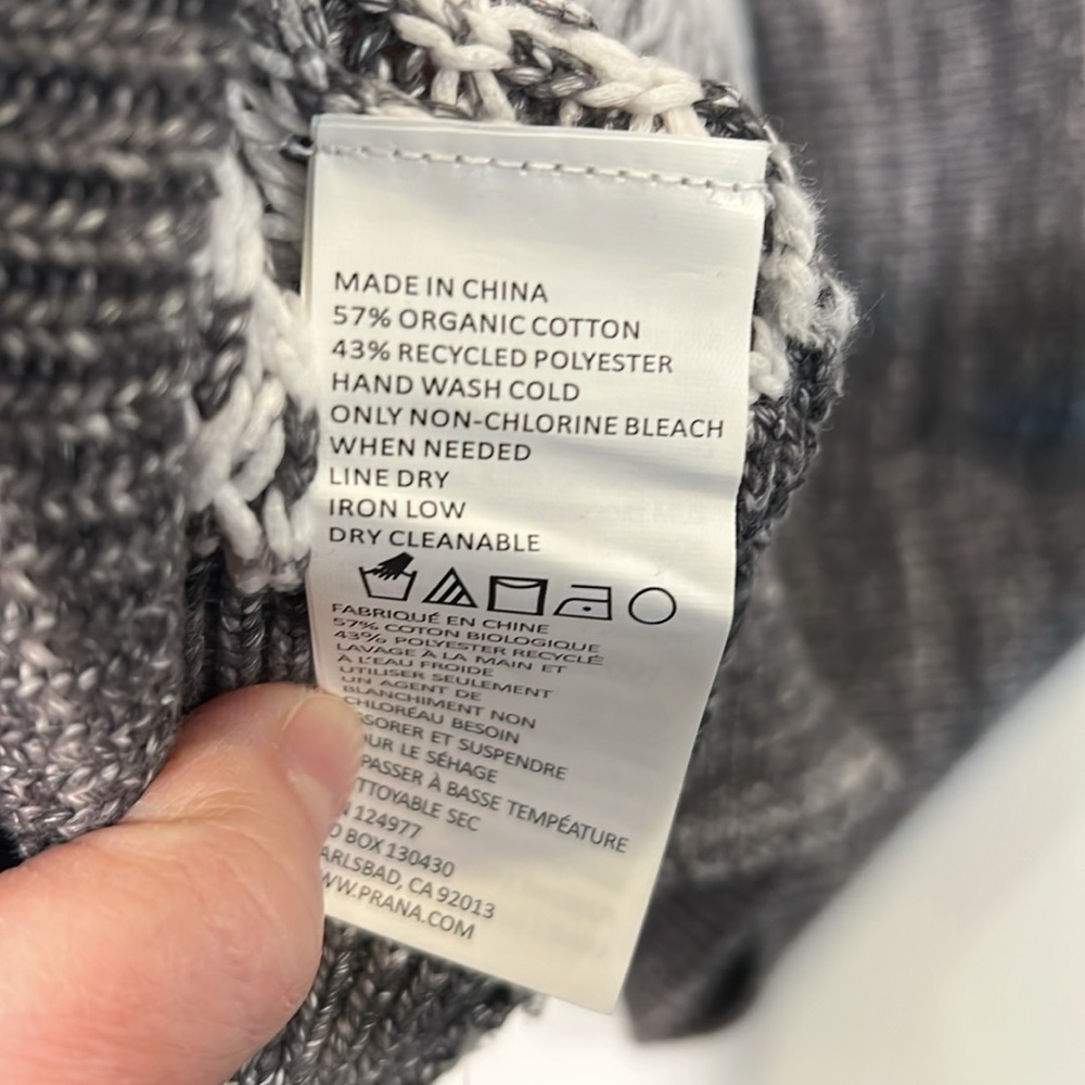 Prana - grey and white, “Abelle” tunic sweater, M, open weave - Picture 10 of 12
